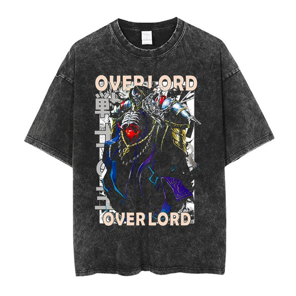 Overlord Albedo Momonga Jrpg Isekai Gamma Narberal Demiurge Bloodfallen Shalltear  Rpg Game Yggdrasil Y2K Classic Vintage Retro Washed Anime T-Shirt Tee Harajuku Streetwear Mang Aesthetic Handmade Japanese Culture JK Casual Printed Anime Pattern Cosplay Comic Con Festival Gift Apparel Clothing Heavy Cotton Oversized Tee Tokyo Otaku Weeb Fashion 