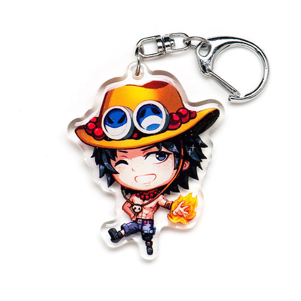 Limited edition One Piece acrylic keychain featuring double-sided designs of Luffy, Zoro, and Nami. Bold, vibrant colors with a scratch-resistant finish and glitter epoxy coating. Perfect for decorating backpacks, lanyards, and Ita bags. Durable silver D-clasp ensures long-lasting use. A must-have collectible and gift for anime fans and One Piece enthusiasts!