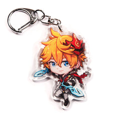 Buy Genshin Impact acrylic keychain featuring popular characters like Aether, Lumine, and Paimon. This premium 4-inch keychain with a 2.4-inch figure offers vibrant, scratch-resistant colors and a glitter epoxy coating. Ideal for keychains, backpacks, lanyards, and Ita bags. A limited edition design perfect for Genshin Impact fans, otaku, and collectors. Includes a durable silver D-clasp for long-lasting use. Perfect gift for Genshin Impact players and anime lovers.