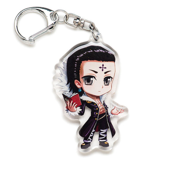 Buy Hunter x Hunter acrylic keychain featuring iconic characters like Gon, Killua, and Hisoka. This premium 4-inch keychain with a 2.4-inch anime figure offers vibrant, scratch-resistant colors and a glitter epoxy coating. Ideal for keychains, backpacks, lanyards, and Ita bags. A limited edition design perfect for Hunter x Hunter fans, otaku, and anime collectors. Includes a durable silver D-clasp for long-lasting use. Perfect anime gift for Hunter x Hunter enthusiasts.