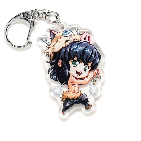 Buy Demon Slayer acrylic keychain featuring double-sided designs of Tanjiro, Nezuko, Zenitsu, Inosuke, and more. This premium 4-inch keychain with a 2.4-inch anime figure has vibrant, scratch-resistant colors and glitter epoxy coating. Ideal for keychains, backpacks, lanyards, and Ita bags. A unique limited edition design by Anime Crush, perfect for otaku collectors, manga lovers, and anime fans. Durable silver D-clasp for long-lasting use. Perfect anime gift.