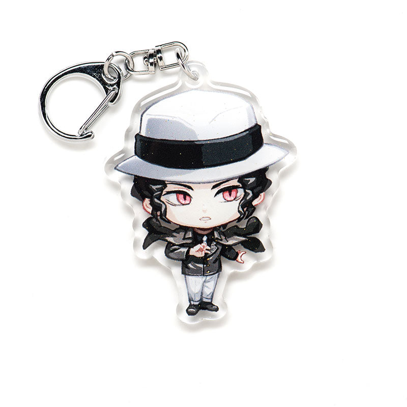 Buy Demon Slayer acrylic keychain featuring double-sided designs of Tanjiro, Nezuko, Zenitsu, Inosuke, and more. This premium 4-inch keychain with a 2.4-inch anime figure has vibrant, scratch-resistant colors and glitter epoxy coating. Ideal for keychains, backpacks, lanyards, and Ita bags. A unique limited edition design by Anime Crush, perfect for otaku collectors, manga lovers, and anime fans. Durable silver D-clasp for long-lasting use. Perfect anime gift.