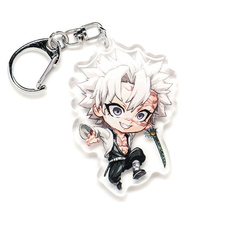 Buy Demon Slayer acrylic keychain featuring double-sided designs of Tanjiro, Nezuko, Zenitsu, Inosuke, and more. This premium 4-inch keychain with a 2.4-inch anime figure has vibrant, scratch-resistant colors and glitter epoxy coating. Ideal for keychains, backpacks, lanyards, and Ita bags. A unique limited edition design by Anime Crush, perfect for otaku collectors, manga lovers, and anime fans. Durable silver D-clasp for long-lasting use. Perfect anime gift.