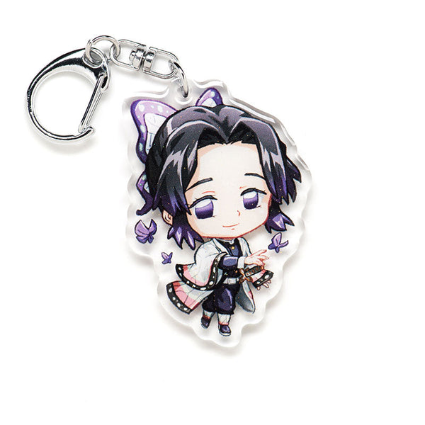 Buy Demon Slayer acrylic keychain featuring double-sided designs of Tanjiro, Nezuko, Zenitsu, Inosuke, and more. This premium 4-inch keychain with a 2.4-inch anime figure has vibrant, scratch-resistant colors and glitter epoxy coating. Ideal for keychains, backpacks, lanyards, and Ita bags. A unique limited edition design by Anime Crush, perfect for otaku collectors, manga lovers, and anime fans. Durable silver D-clasp for long-lasting use. Perfect anime gift.