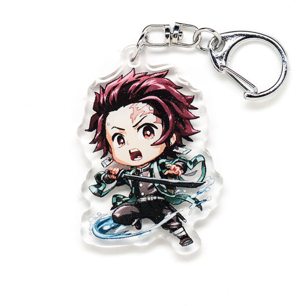 Buy Demon Slayer acrylic keychain featuring double-sided designs of Tanjiro, Nezuko, Zenitsu, Inosuke, and more. This premium 4-inch keychain with a 2.4-inch anime figure has vibrant, scratch-resistant colors and glitter epoxy coating. Ideal for keychains, backpacks, lanyards, and Ita bags. A unique limited edition design by Anime Crush, perfect for otaku collectors, manga lovers, and anime fans. Durable silver D-clasp for long-lasting use. Perfect anime gift.