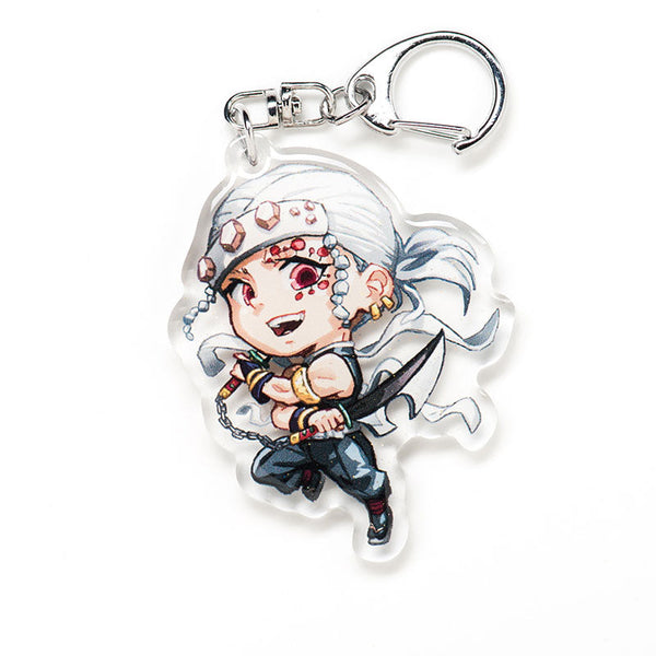 Buy Demon Slayer acrylic keychain featuring double-sided designs of Tanjiro, Nezuko, Zenitsu, Inosuke, and more. This premium 4-inch keychain with a 2.4-inch anime figure has vibrant, scratch-resistant colors and glitter epoxy coating. Ideal for keychains, backpacks, lanyards, and Ita bags. A unique limited edition design by Anime Crush, perfect for otaku collectors, manga lovers, and anime fans. Durable silver D-clasp for long-lasting use. Perfect anime gift.