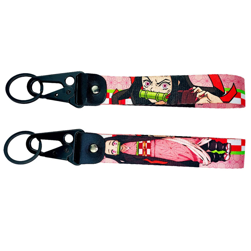 Bold Demon Slayer JDM Lanyard Keychain featuring stunning designs of Tanjiro, Nezuko, Zenitsu, and Inosuke. Made from durable, high-quality fabric with vibrant, double-sided prints, this lanyard is perfect for securing keys, ID badges, or adding a stylish touch to your backpack. Combining the fierce energy of Demon Slayer with JDM aesthetics, it’s a must-have accessory for anime enthusiasts and car culture fans who want to showcase their love for the Demon Slayer Corps wherever they go.