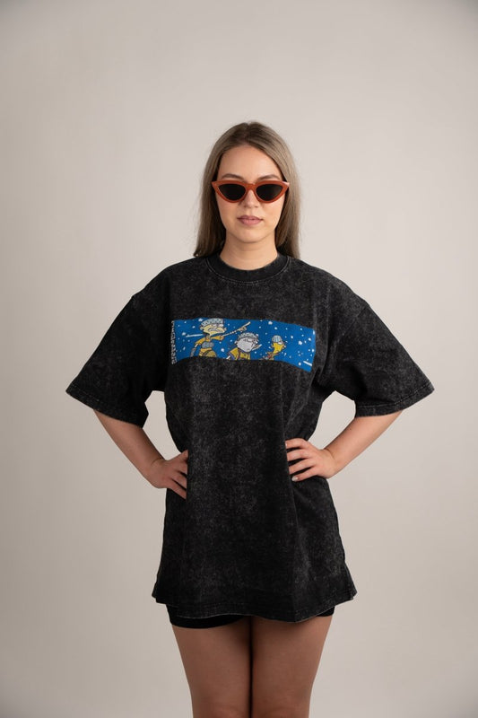 Ed Edd n Eddy classic cartoon t-shirt featuring Ed, Edd (Double D) and Eddy in iconic retro Cartoon Network art style, vintage graphic t-shirt inspired by 90s cartoons, oversized streetwear tee for fans of Ed Edd n Eddy nostalgia