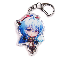 Buy Genshin Impact acrylic keychain featuring popular characters like Aether, Lumine, and Paimon. This premium 4-inch keychain with a 2.4-inch figure offers vibrant, scratch-resistant colors and a glitter epoxy coating. Ideal for keychains, backpacks, lanyards, and Ita bags. A limited edition design perfect for Genshin Impact fans, otaku, and collectors. Includes a durable silver D-clasp for long-lasting use. Perfect gift for Genshin Impact players and anime lovers.