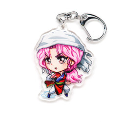 Classic Yu Yu Hakusho acrylic keychain featuring double-sided designs of Yusuke, Kurama, Hiei, Kuwabara, and Botan. Bold, vibrant, scratch-resistant colors with a glitter epoxy coating for an eye-catching look. Perfect for accessorizing backpacks, lanyards, and Ita bags. Durable silver D-clasp ensures long-lasting quality. A must-have collectible and the perfect gift for Yu Yu Hakusho fans and anime lovers!