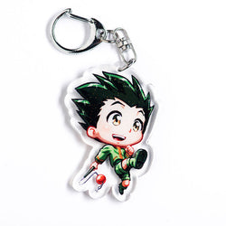 Buy Hunter x Hunter acrylic keychain featuring iconic characters like Gon, Killua, and Hisoka. This premium 4-inch keychain with a 2.4-inch anime figure offers vibrant, scratch-resistant colors and a glitter epoxy coating. Ideal for keychains, backpacks, lanyards, and Ita bags. A limited edition design perfect for Hunter x Hunter fans, otaku, and anime collectors. Includes a durable silver D-clasp for long-lasting use. Perfect anime gift for Hunter x Hunter enthusiasts.