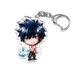 Buy Fairy Tail acrylic keychain featuring beloved characters like Natsu, Lucy, and Happy. This premium 4-inch keychain with a 2.4-inch anime figure offers vibrant, scratch-resistant colors and a glitter epoxy coating. Ideal for keychains, backpacks, lanyards, and Ita bags. A limited edition design perfect for Fairy Tail collectors, otaku, and anime fans. Includes a durable silver D-clasp for long-lasting use. Perfect anime gift.