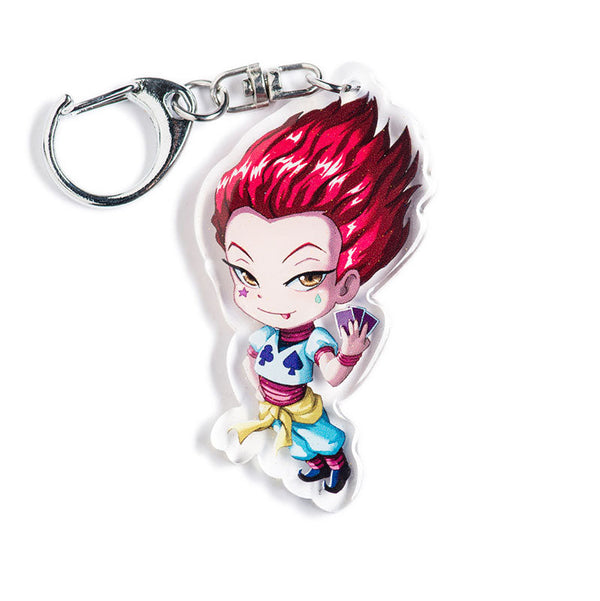 Buy Hunter x Hunter acrylic keychain featuring iconic characters like Gon, Killua, and Hisoka. This premium 4-inch keychain with a 2.4-inch anime figure offers vibrant, scratch-resistant colors and a glitter epoxy coating. Ideal for keychains, backpacks, lanyards, and Ita bags. A limited edition design perfect for Hunter x Hunter fans, otaku, and anime collectors. Includes a durable silver D-clasp for long-lasting use. Perfect anime gift for Hunter x Hunter enthusiasts.