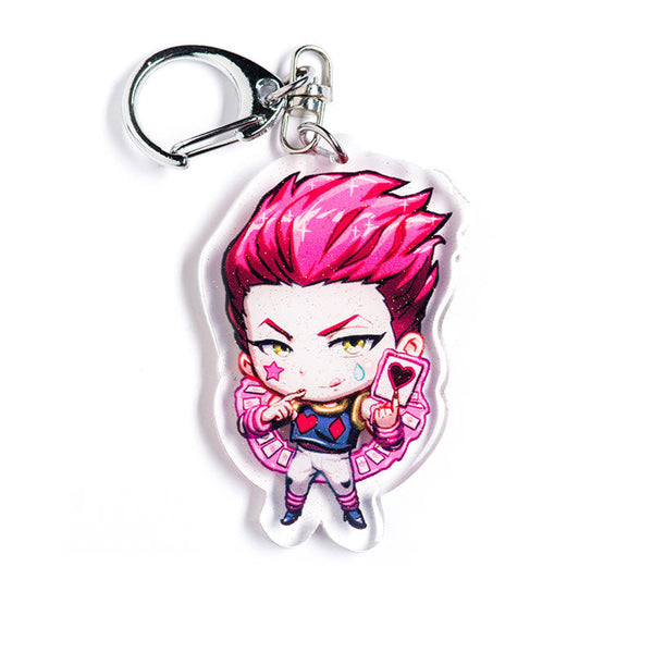 Buy Hunter x Hunter acrylic keychain featuring iconic characters like Gon, Killua, and Hisoka. This premium 4-inch keychain with a 2.4-inch anime figure offers vibrant, scratch-resistant colors and a glitter epoxy coating. Ideal for keychains, backpacks, lanyards, and Ita bags. A limited edition design perfect for Hunter x Hunter fans, otaku, and anime collectors. Includes a durable silver D-clasp for long-lasting use. Perfect anime gift for Hunter x Hunter enthusiasts.