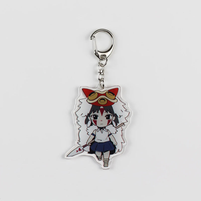 Studio Ghibli Princess Mononoke Acrylic Keychain – Featuring iconic characters such as San and the Forest Spirit in chibi style. Crafted from high-quality acrylic, this keychain is perfect for fans of Studio Ghibli and Princess Mononoke. Lightweight and durable, it's ideal for adding a touch of fantasy to keys, bags, or backpacks. A unique accessory for anime collectors and admirers of Studio Ghibli's magical storytelling. Perfect for gifts and memorabilia showcasing the essence of Princess Mononoke.