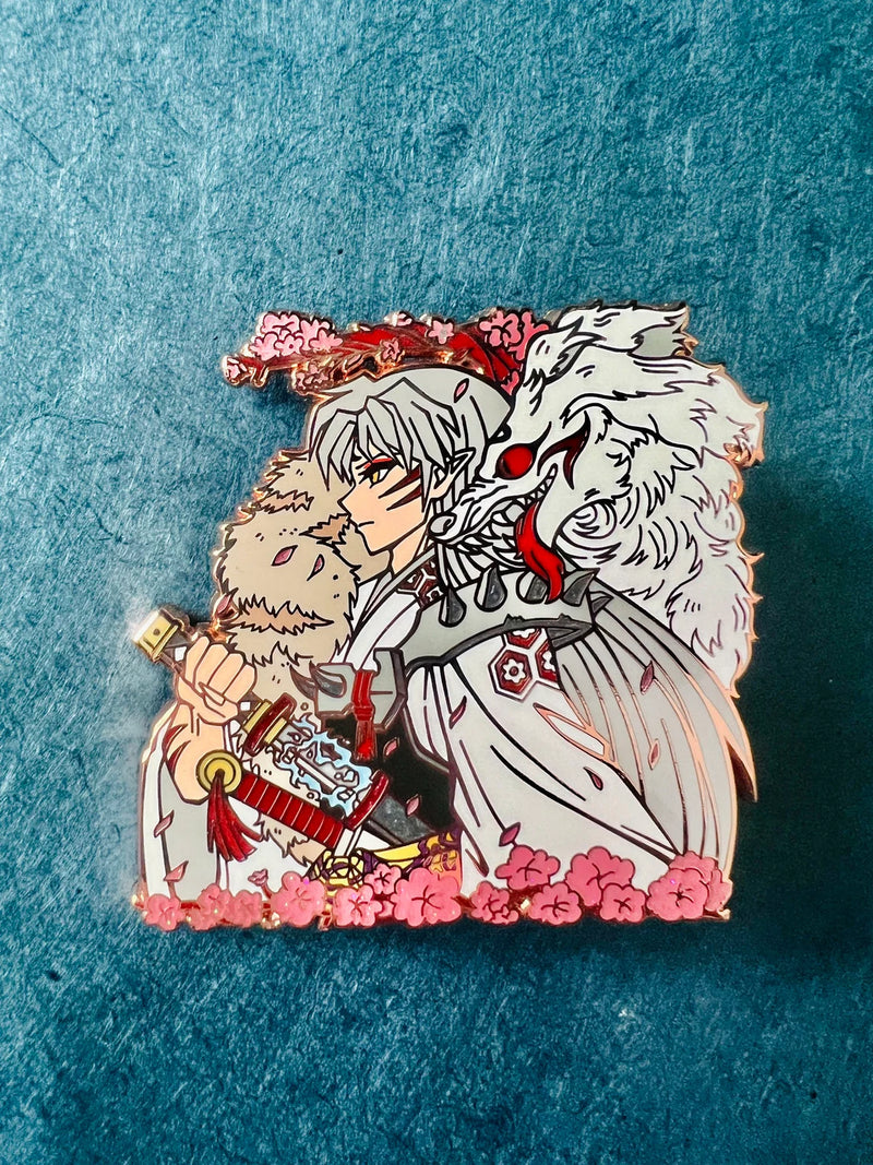 Sesshomaru Enamel Pin Collection – Limited Edition Collectibles Featuring Sesshomaru from Inuyasha. Premium Black Nickel Finish, Hard Enamel with Print Details, Numbered with Lasered Logo, Large 3 Inches (7.6 cm), Double Butterfly Clutch for Secure Attachment. Perfect Anime Merchandise for Inuyasha and Sesshomaru Fans, Collectors, and Enthusiasts. Includes Exclusive Sesshomaru Design, Anime Accessories, Otaku Gifts, Anime Convention Collectibles, and Cosplay Accessories.