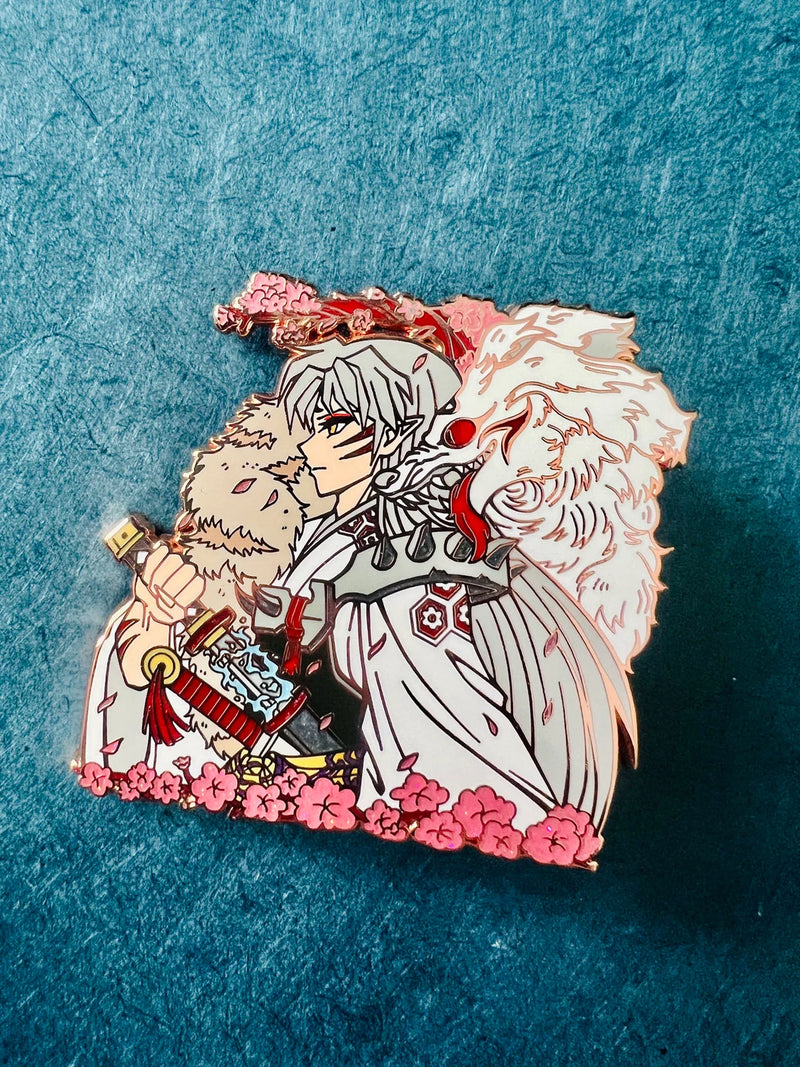 Sesshomaru Enamel Pin Collection – Limited Edition Collectibles Featuring Sesshomaru from Inuyasha. Premium Black Nickel Finish, Hard Enamel with Print Details, Numbered with Lasered Logo, Large 3 Inches (7.6 cm), Double Butterfly Clutch for Secure Attachment. Perfect Anime Merchandise for Inuyasha and Sesshomaru Fans, Collectors, and Enthusiasts. Includes Exclusive Sesshomaru Design, Anime Accessories, Otaku Gifts, Anime Convention Collectibles, and Cosplay Accessories.