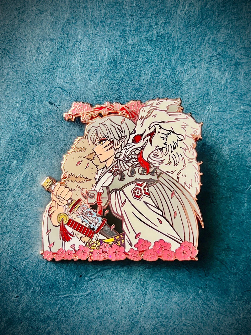 Sesshomaru Enamel Pin Collection – Limited Edition Collectibles Featuring Sesshomaru from Inuyasha. Premium Black Nickel Finish, Hard Enamel with Print Details, Numbered with Lasered Logo, Large 3 Inches (7.6 cm), Double Butterfly Clutch for Secure Attachment. Perfect Anime Merchandise for Inuyasha and Sesshomaru Fans, Collectors, and Enthusiasts. Includes Exclusive Sesshomaru Design, Anime Accessories, Otaku Gifts, Anime Convention Collectibles, and Cosplay Accessories.