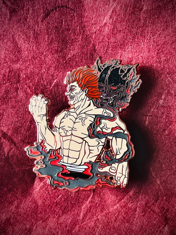 Yujiro Hanma Enamel Pin Collection – Limited Edition Collectibles Featuring Yujiro from Baki. Premium Black Nickel Finish, Hard Enamel with Print Details, Numbered with Lasered Logo, Large 3 Inches (7.6 cm), Double Butterfly Clutch for Secure Attachment. Perfect Anime Merchandise for Baki and Yujiro Hanma Fans, Collectors, and Enthusiasts. Includes Exclusive Yujiro Hanma Design, Anime Accessories, Otaku Gifts, Anime Convention Collectibles, and Cosplay Accessories.