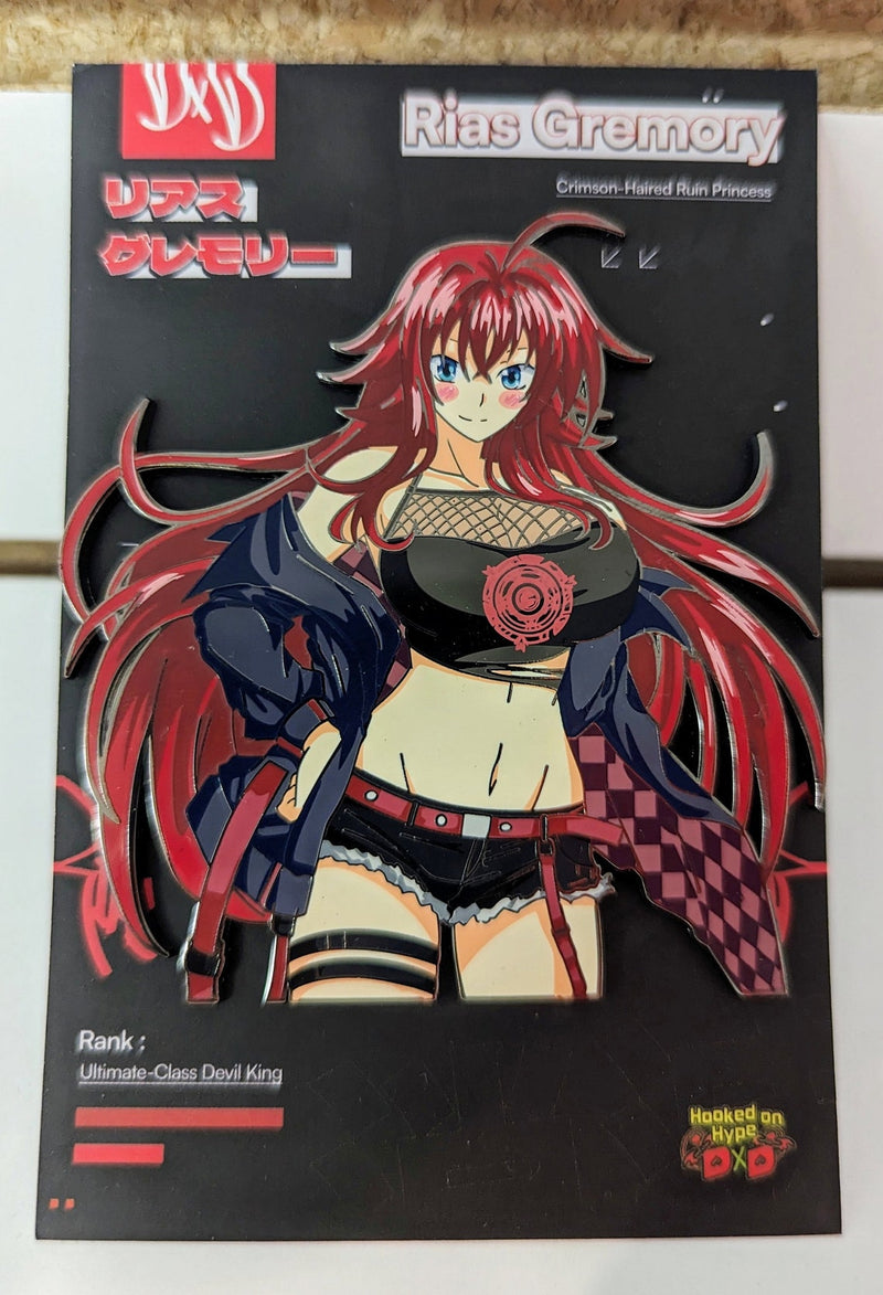 High School DxD Enamel Pin Collection – Featuring Limited Edition Collectibles of Akeno Himejima, Rias Gremory, Issei Hyoudou, Koneko Toujou, Asia Argento, Xenovia Quarta, Rossweisse, and Irina Shidou. Premium Black Nickel Finish, Hard Enamel with Print Details, Numbered with Lasered Logo, Large 3 Inches (7.6 cm), Double Butterfly Clutch for Secure Attachment. Perfect Anime Merchandise for Collectors and Fans of High School DxD