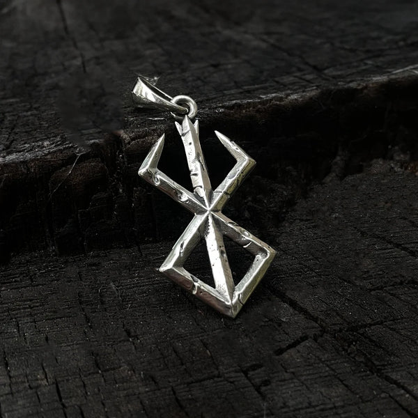 Handcrafted Brand of Sacrifice Pendant – Berserk-inspired jewelry made from 925 sterling silver. Intricate design, instantly recognizable to dark fantasy fans. Symbolic and mysterious, reflecting themes of resilience and fate. High-quality craftsmanship, detailed artistry. Pendant dimensions: 40x20 mm (1.57x0.78 inches), without bail. Perfect for pairing with your favorite chain or leather cord. Ideal for Berserk fans, anime collectors, dark-themed jewelry enthusiasts, and unique gifts.