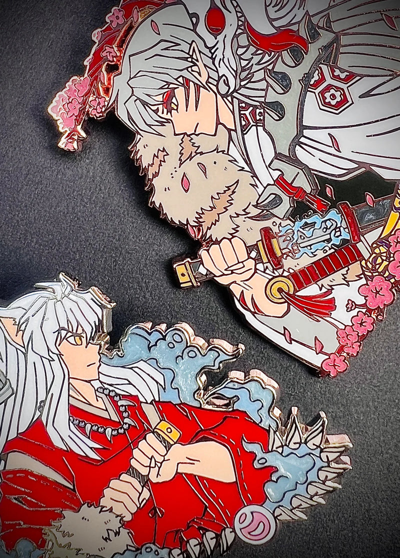 Sesshomaru Enamel Pin Collection – Limited Edition Collectibles Featuring Sesshomaru from Inuyasha. Premium Black Nickel Finish, Hard Enamel with Print Details, Numbered with Lasered Logo, Large 3 Inches (7.6 cm), Double Butterfly Clutch for Secure Attachment. Perfect Anime Merchandise for Inuyasha and Sesshomaru Fans, Collectors, and Enthusiasts. Includes Exclusive Sesshomaru Design, Anime Accessories, Otaku Gifts, Anime Convention Collectibles, and Cosplay Accessories.