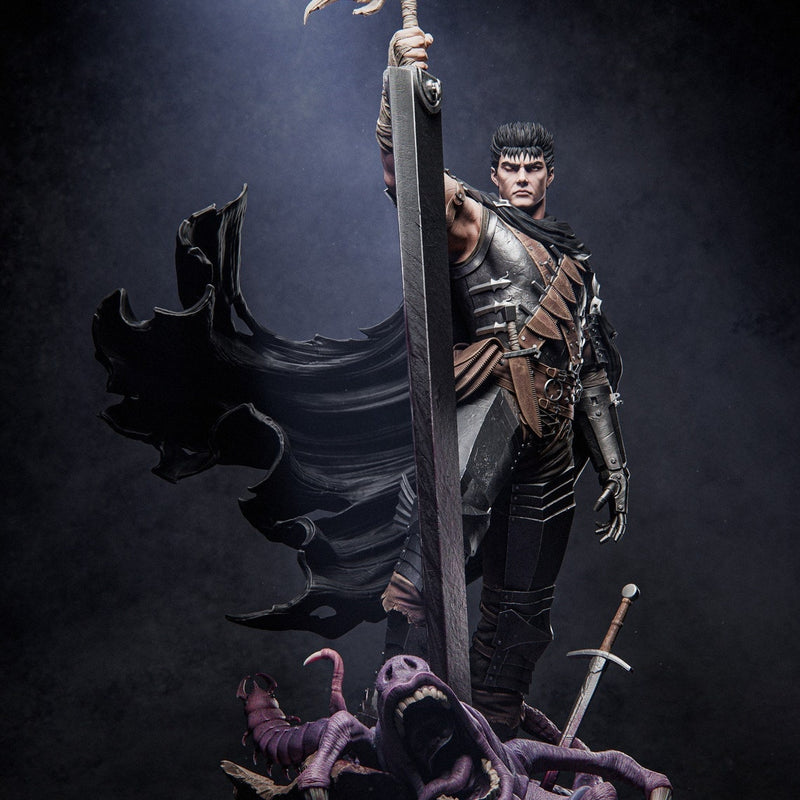 High-quality resin anime figure of Guts from Kentaro Miura's Berserk, showcasing exceptional craftsmanship and intricate detailing. This premium collectible captures Guts in his iconic, battle-hardened form, bringing to life the intensity and raw emotion of the legendary Black Swordsman. Perfect for fans of anime figures and Berserk enthusiasts, this piece is an ideal addition to any collection celebrating Miura's timeless masterpiece.