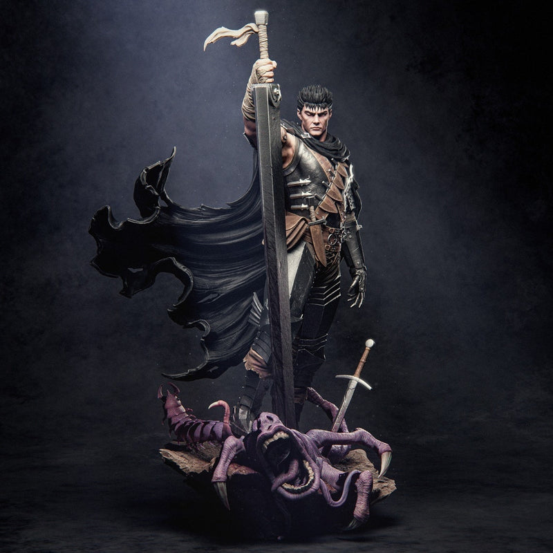 High-quality resin anime figure of Guts from Kentaro Miura's Berserk, showcasing exceptional craftsmanship and intricate detailing. This premium collectible captures Guts in his iconic, battle-hardened form, bringing to life the intensity and raw emotion of the legendary Black Swordsman. Perfect for fans of anime figures and Berserk enthusiasts, this piece is an ideal addition to any collection celebrating Miura's timeless masterpiece.