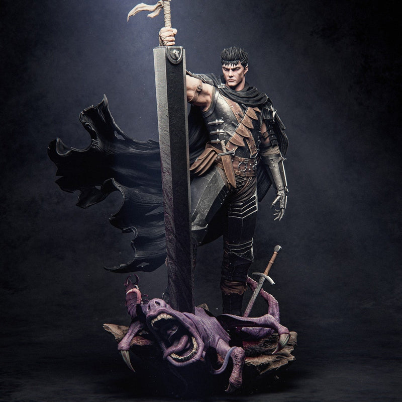 High-quality resin anime figure of Guts from Kentaro Miura's Berserk, showcasing exceptional craftsmanship and intricate detailing. This premium collectible captures Guts in his iconic, battle-hardened form, bringing to life the intensity and raw emotion of the legendary Black Swordsman. Perfect for fans of anime figures and Berserk enthusiasts, this piece is an ideal addition to any collection celebrating Miura's timeless masterpiece.