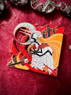 Ichigo Kurosaki Enamel Pin Collection – Limited Edition Collectibles Featuring Ichigo from Bleach. Premium Black Nickel Finish, Hard Enamel with Print Details, Numbered with Lasered Logo, Large 3 Inches (7.6 cm), Double Butterfly Clutch for Secure Attachment. Perfect Anime Merchandise for Bleach and Ichigo Kurosaki Fans, Collectors, and Enthusiasts. Includes Exclusive Ichigo Kurosaki Design, Anime Accessories, Otaku Gifts, Anime Convention Collectibles, and Cosplay Accessories.