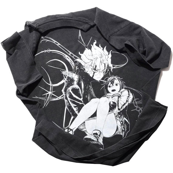 Vintage black Dandadan T-shirt – the ultimate anime merch for fans of the hit manga Dandadan. Featuring bold designs inspired by Ken Takakura, Momo Ayase, Turbo Granny, Okarun, and Yokarun. This premium Dandadan Tee is crafted from high-quality cotton, perfect for Otaku streetwear, manga collectors, and anime enthusiasts. Shop now to own stylish Dandadan apparel and celebrate your favorite characters!