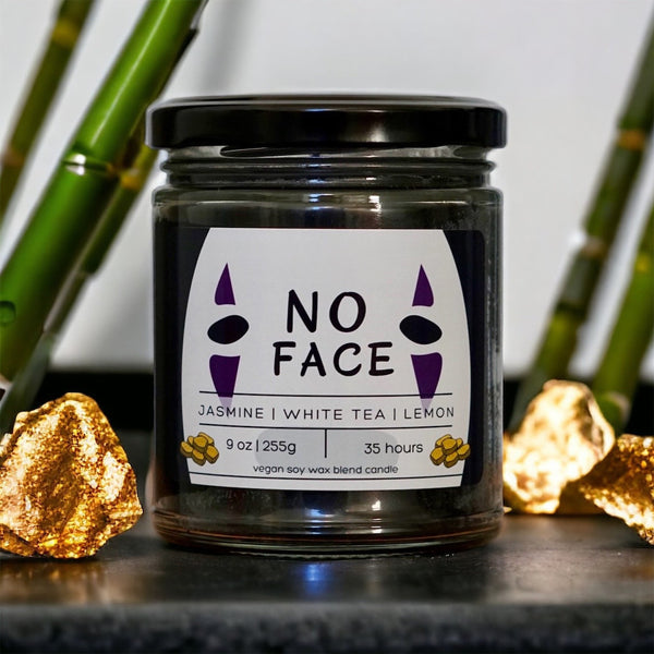 Handcrafted soy wax candle inspired by Spirited Away from Studio Ghibli, featuring premium fragrances that evoke the magical world of the film. Made with 100% natural vegan wax and a lead-free Eco-wick, this eco-friendly candle captures the essence of beloved characters like Chihiro, Haku, and the iconic Kaonashi (No-Face). Perfect for anime fans and collectors, it brings the enchanting and mysterious spirit of Spirited Away into your home with a luxurious and nostalgic scent.