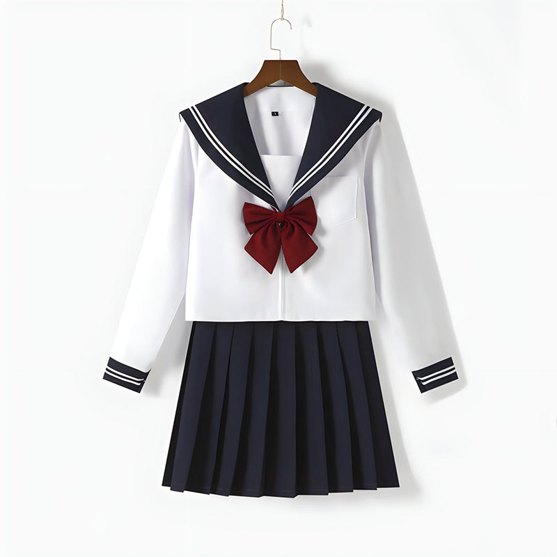 Buy Authentic Japanese Sailor School Uniform Set – Sailor Fuku Cosplay Outfit with JK Uniform Skirt, Sailor Suit Top, and Bowtie – Perfect for Anime Fans, Conventions, Festivals, and Everyday Wear – Comfortable Linen Nylon Blend – Black & White Design with Long & Short Sleeve Options – Classic Seifuku Style for Cosplay, Otaku Fashion, and Roleplay – Limited Edition Iconic Anime Schoolgirl Look – Must-Have Cosplay Costume for Anime Lovers – Versatile, Durable, and Stylish Anime Apparel