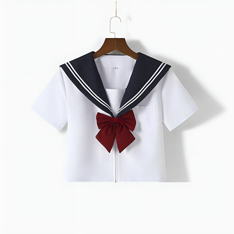 Buy Authentic Japanese Sailor School Uniform Set – Sailor Fuku Cosplay Outfit with JK Uniform Skirt, Sailor Suit Top, and Bowtie – Perfect for Anime Fans, Conventions, Festivals, and Everyday Wear – Comfortable Linen Nylon Blend – Black & White Design with Long & Short Sleeve Options – Classic Seifuku Style for Cosplay, Otaku Fashion, and Roleplay – Limited Edition Iconic Anime Schoolgirl Look – Must-Have Cosplay Costume for Anime Lovers – Versatile, Durable, and Stylish Anime Apparel