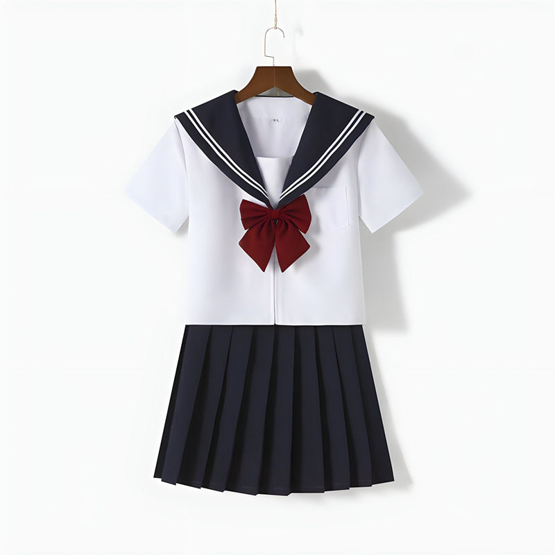 Buy Authentic Japanese Sailor School Uniform Set – Sailor Fuku Cosplay Outfit with JK Uniform Skirt, Sailor Suit Top, and Bowtie – Perfect for Anime Fans, Conventions, Festivals, and Everyday Wear – Comfortable Linen Nylon Blend – Black & White Design with Long & Short Sleeve Options – Classic Seifuku Style for Cosplay, Otaku Fashion, and Roleplay – Limited Edition Iconic Anime Schoolgirl Look – Must-Have Cosplay Costume for Anime Lovers – Versatile, Durable, and Stylish Anime Apparel