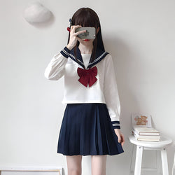 Buy Authentic Japanese Sailor School Uniform Set – Sailor Fuku Cosplay Outfit with JK Uniform Skirt, Sailor Suit Top, and Bowtie – Perfect for Anime Fans, Conventions, Festivals, and Everyday Wear – Comfortable Linen Nylon Blend – Black & White Design with Long & Short Sleeve Options – Classic Seifuku Style for Cosplay, Otaku Fashion, and Roleplay – Limited Edition Iconic Anime Schoolgirl Look – Must-Have Cosplay Costume for Anime Lovers – Versatile, Durable, and Stylish Anime Apparel