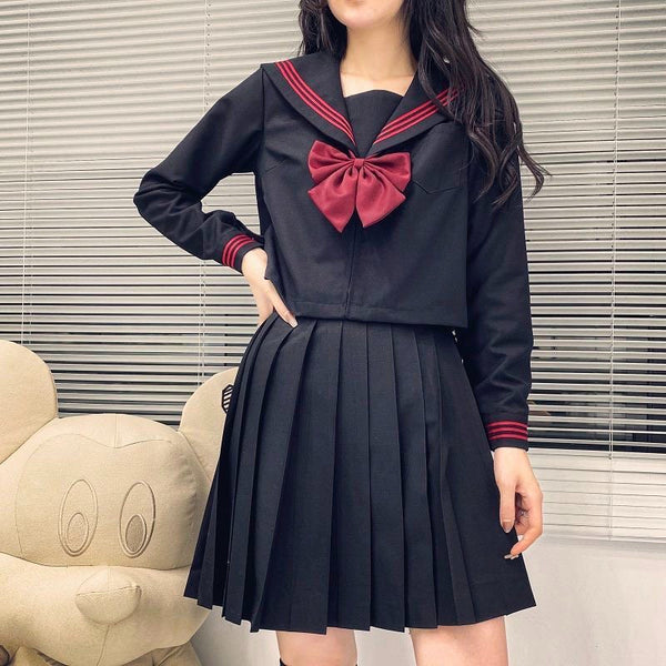 Buy Authentic Japanese Sailor School Uniform Set – Sailor Fuku Cosplay Outfit with JK Uniform Skirt, Sailor Suit Top, and Bowtie – Perfect for Anime Fans, Conventions, Festivals, and Everyday Wear – Comfortable Linen Nylon Blend – Black & White Design with Long & Short Sleeve Options – Classic Seifuku Style for Cosplay, Otaku Fashion, and Roleplay – Limited Edition Iconic Anime Schoolgirl Look – Must-Have Cosplay Costume for Anime Lovers – Versatile, Durable, and Stylish Anime Apparel