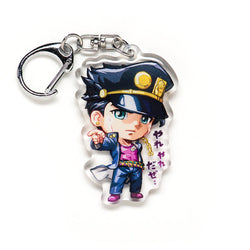 Buy JoJo's Bizarre Adventure acrylic keychain featuring iconic characters like Jotaro, Dio, and Star Platinum. This premium 4-inch keychain with a 2.4-inch anime figure offers vibrant, scratch-resistant colors and a glitter epoxy coating. Ideal for keychains, backpacks, lanyards, and Ita bags. A limited edition design perfect for JoJo's Bizarre Adventure fans, otaku, and anime collectors. Includes a durable silver D-clasp for long-lasting use. Perfect anime gift for JoJo enthusiasts