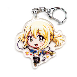 Buy Fairy Tail acrylic keychain featuring beloved characters like Natsu, Lucy, and Happy. This premium 4-inch keychain with a 2.4-inch anime figure offers vibrant, scratch-resistant colors and a glitter epoxy coating. Ideal for keychains, backpacks, lanyards, and Ita bags. A limited edition design perfect for Fairy Tail collectors, otaku, and anime fans. Includes a durable silver D-clasp for long-lasting use. Perfect anime gift.