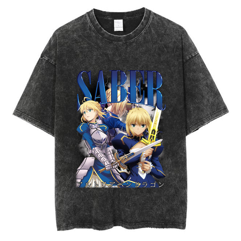 Fate/Stay Night Type-Moon Saber Artoria Pendragon Graphic T-shirt