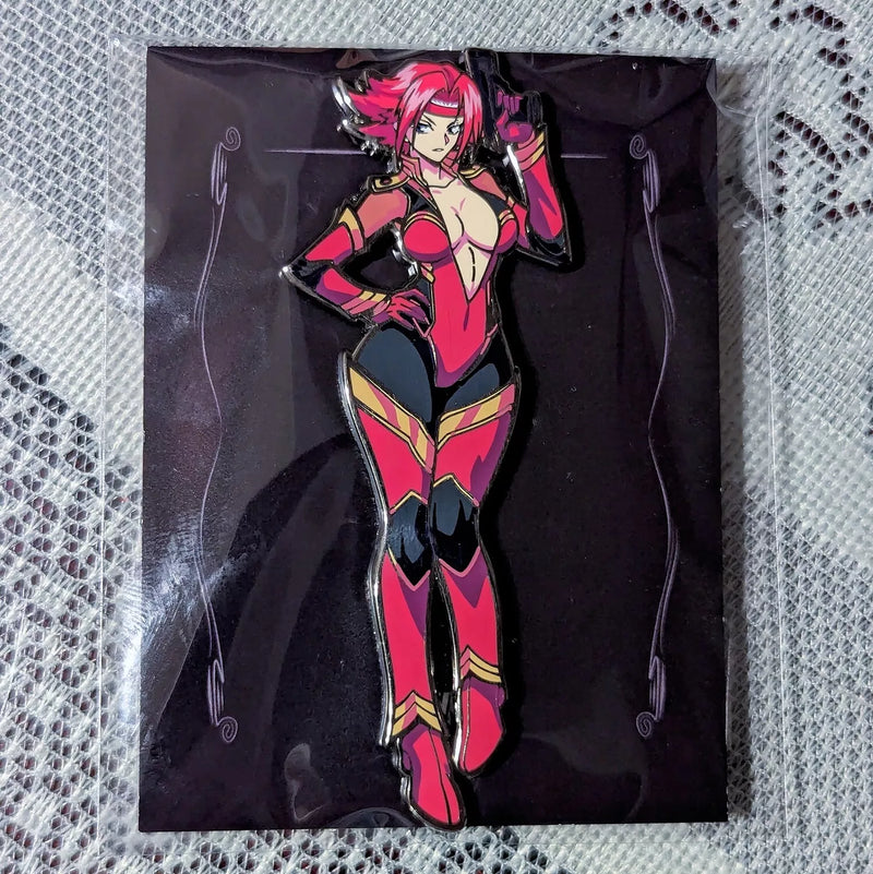 Kallen Stadtfeld Enamel Pin Collection – Limited Edition Collectibles Featuring Kallen from Code Geass. Premium Black Nickel Finish, Hard Enamel with Print Details, Numbered with Lasered Logo, Large 3 Inches (7.6 cm), Double Butterfly Clutch for Secure Attachment. Perfect Anime Merchandise for Code Geass and Kallen Stadtfeld Fans, Collectors, and Enthusiasts. Includes Exclusive Kallen Stadtfeld Design, Anime Accessories, Otaku Gifts, Anime Convention Collectibles, and Cosplay Accessories.