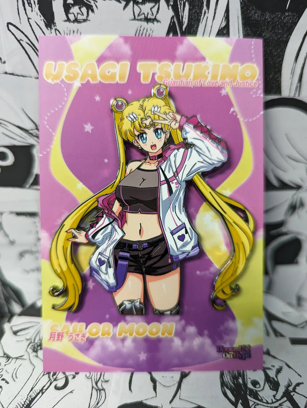 Usagi Tsukino (Sailor Moon) Enamel Pin Collection – Limited Edition Collectibles Featuring Usagi from Sailor Moon. Premium Black Nickel Finish, Hard Enamel with Print Details, Numbered with Lasered Logo, Large 3 Inches (7.6 cm), Double Butterfly Clutch for Secure Attachment. Perfect Anime Merchandise for Sailor Moon and Usagi Tsukino Fans, Collectors, and Enthusiasts. Includes Exclusive Usagi Tsukino Design, Anime Accessories, Otaku Gifts, Anime Convention Collectibles, and Cosplay Accessories.