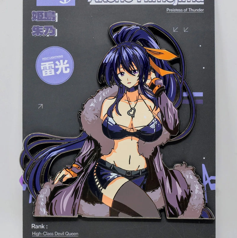 High School DxD Akeno Himejima Enamel Pin – Limited Edition Anime Collectible, Exclusive Black Nickel Finish, Hard Enamel Pin with Print Details, Premium Anime Merch, Numbered and Authentic Lasered Logo, Large 3 Inches (7.6 cm), Double Butterfly Clutch for Secure Attachment, Perfect for Collectors and Anime Lovers