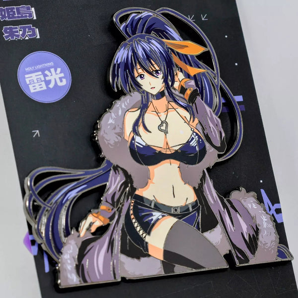 High School DxD Akeno Himejima Enamel Pin – Limited Edition Anime Collectible, Exclusive Black Nickel Finish, Hard Enamel Pin with Print Details, Premium Anime Merch, Numbered and Authentic Lasered Logo, Large 3 Inches (7.6 cm), Double Butterfly Clutch for Secure Attachment, Perfect for Collectors and Anime Lovers