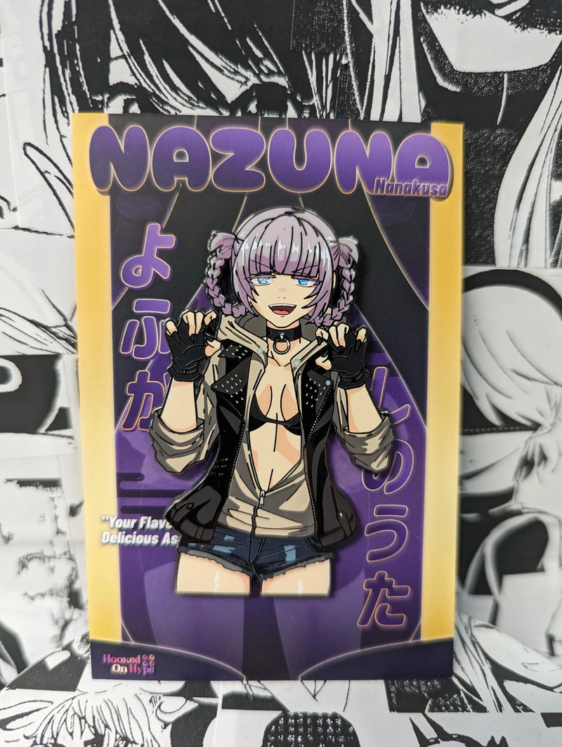 Nazuna Nanakusa Enamel Pin Collection – Limited Edition Collectibles Featuring Nazuna from Call of the Night. Premium Black Nickel Finish, Hard Enamel with Print Details, Numbered with Lasered Logo, Large 3 Inches (7.6 cm), Double Butterfly Clutch for Secure Attachment. Perfect Anime Merchandise for Call of the Night and Nazuna Nanakusa Fans, Collectors, and Enthusiasts. Includes Exclusive Nazuna Nanakusa Design, Anime Accessories, Otaku Gifts, Anime Convention Collectibles, and Cosplay Accessories.