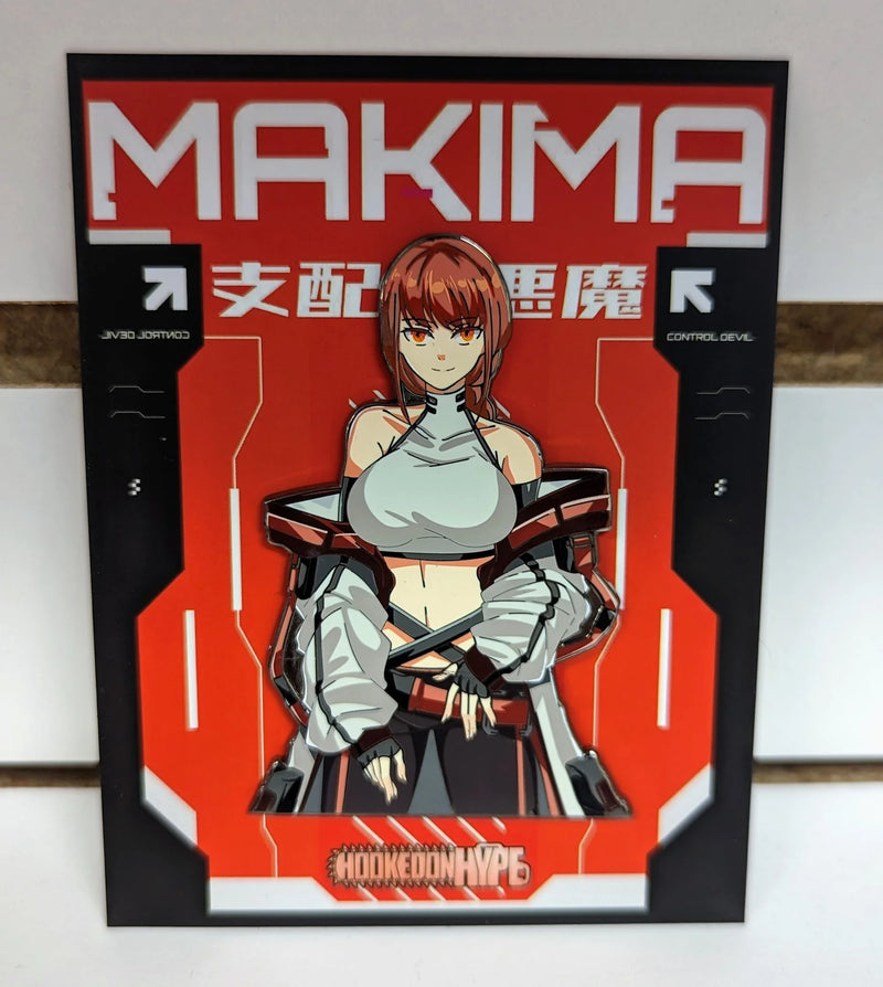 Makima Enamel Pin Collection – Limited Edition Collectibles Featuring Makima from Chainsaw Man. Premium Black Nickel Finish, Hard Enamel with Print Details, Numbered with Lasered Logo, Large 3 Inches (7.6 cm), Double Butterfly Clutch for Secure Attachment. Perfect Anime Merchandise for Chainsaw Man and Makima Fans, Collectors, and Enthusiasts. Includes Exclusive Makima Design, Anime Accessories, Otaku Gifts, Anime Convention Collectibles, and Cosplay Accessories.