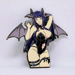 Hinata Hyuga Succubus Enamel Pin Collection – Limited Edition Collectibles Featuring Hinata from Naruto. Premium Black Nickel Finish, Hard Enamel with Print Details, Numbered with Lasered Logo, Large 3 Inches (7.6 cm), Double Butterfly Clutch for Secure Attachment. Perfect Anime Merchandise for Naruto and Hinata Fans, Collectors, and Enthusiasts. Includes Exclusive Hinata Hyuga Design, Anime Accessories, Otaku Gifts, Anime Convention Collectibles, and Cosplay Accessories.