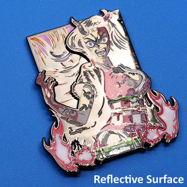 Nezuko Kamado Enamel Pin Collection – Limited Edition Collectibles Featuring Nezuko from Demon Slayer. Premium Black Nickel Finish, Hard Enamel with Print Details, Numbered with Lasered Logo, Large 3 Inches (7.6 cm), Double Butterfly Clutch for Secure Attachment. Perfect Anime Merchandise for Demon Slayer and Nezuko Kamado Fans, Collectors, and Enthusiasts. Includes Exclusive Nezuko Kamado Design, Anime Accessories, Otaku Gifts, Anime Convention Collectibles, and Cosplay Accessories.