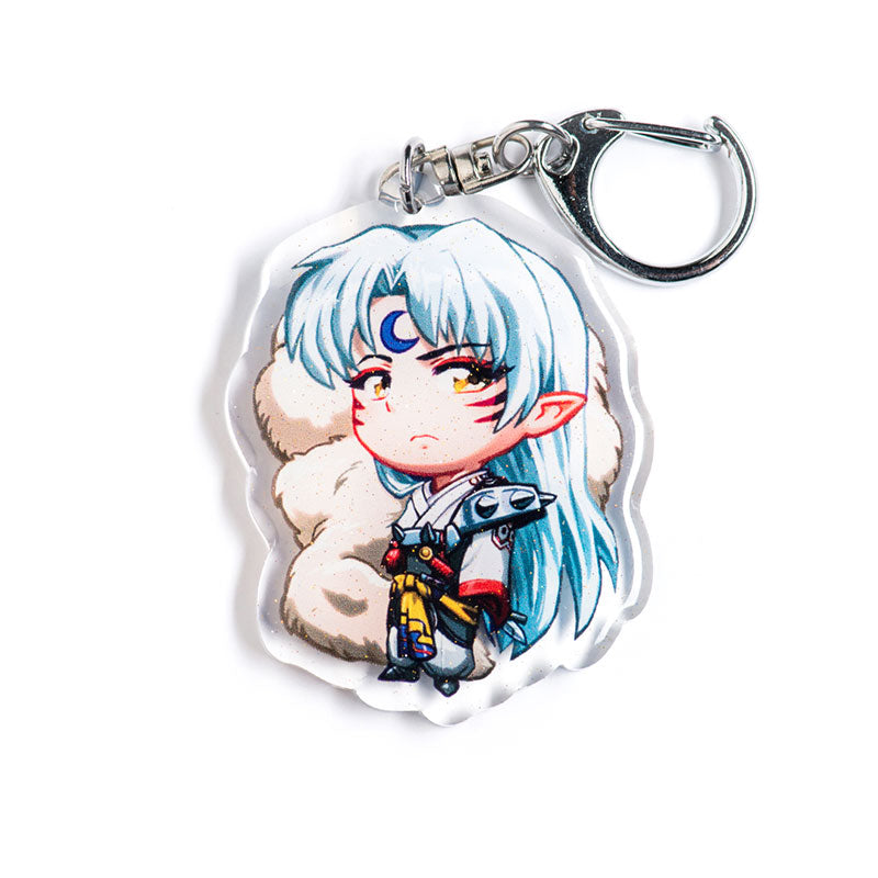 Buy Inuyasha acrylic keychain featuring beloved characters like Inuyasha, Kagome, and Sesshomaru. This premium 4-inch keychain with a 2.4-inch anime figure offers vibrant, scratch-resistant colors and a glitter epoxy coating. Ideal for keychains, backpacks, lanyards, and Ita bags. A limited edition design perfect for Inuyasha fans, otaku, and anime collectors. Includes a durable silver D-clasp for long-lasting use. Perfect anime gift for Inuyasha lovers.