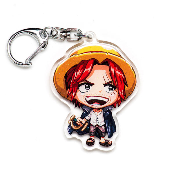 Limited edition One Piece acrylic keychain featuring double-sided designs of Luffy, Zoro, and Nami. Bold, vibrant colors with a scratch-resistant finish and glitter epoxy coating. Perfect for decorating backpacks, lanyards, and Ita bags. Durable silver D-clasp ensures long-lasting use. A must-have collectible and gift for anime fans and One Piece enthusiasts!